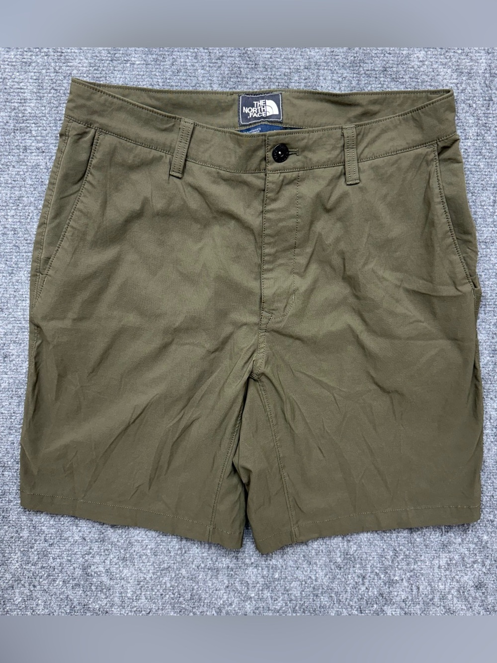 The North Face Mens Sprag Shorts Hiking Chino Stretch Army Green Size 32x9